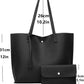 2pcs 2022 New Arrival Plain Fringed Tote Bag Set With Large Capacity, Shoulder