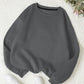 INAWLY Solid Round Neck Thermal Lined Sweatshirt,Long Sleeve Tops