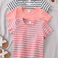 Genkimix Kids Young Girl 3pcs Striped Print Tee