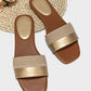 Metallic Striped Pattern Slide Sandals