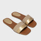 Metallic Striped Pattern Slide Sandals