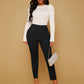 SXY Summer Trousers Solid Color Work High Waist Trousers