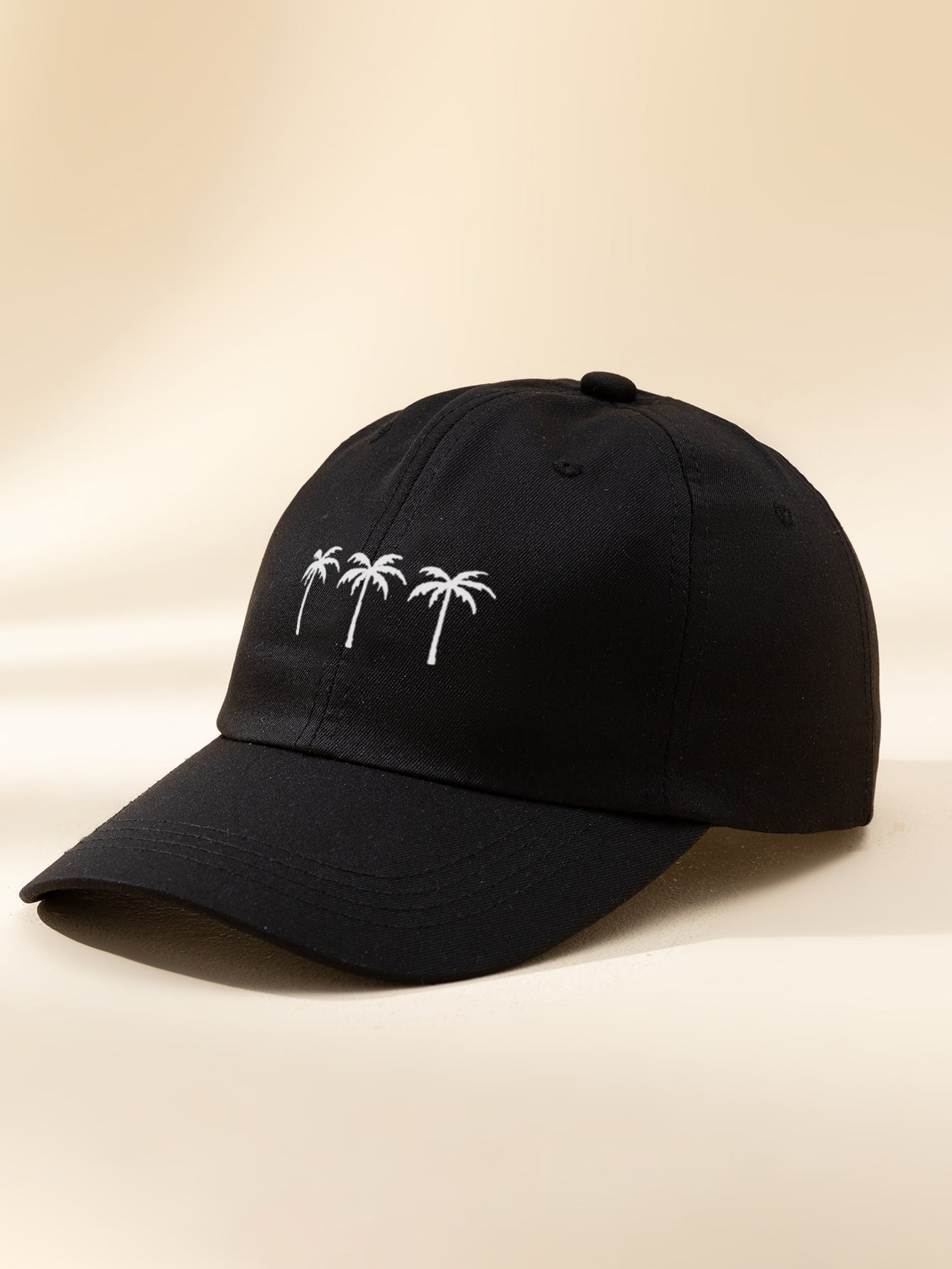 1pc Unisex Printed 3 Coconut Tree Baseball Cap, Adjustable Casual Outdoor Hat