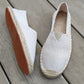 Men Minimalist Espadrilles Canvas Loafers White, White Solid Color Woven Grass Shoes