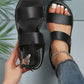 European And American Women's Plus Size Slippers New Summer Sandals, Women's Black Flat Sandals