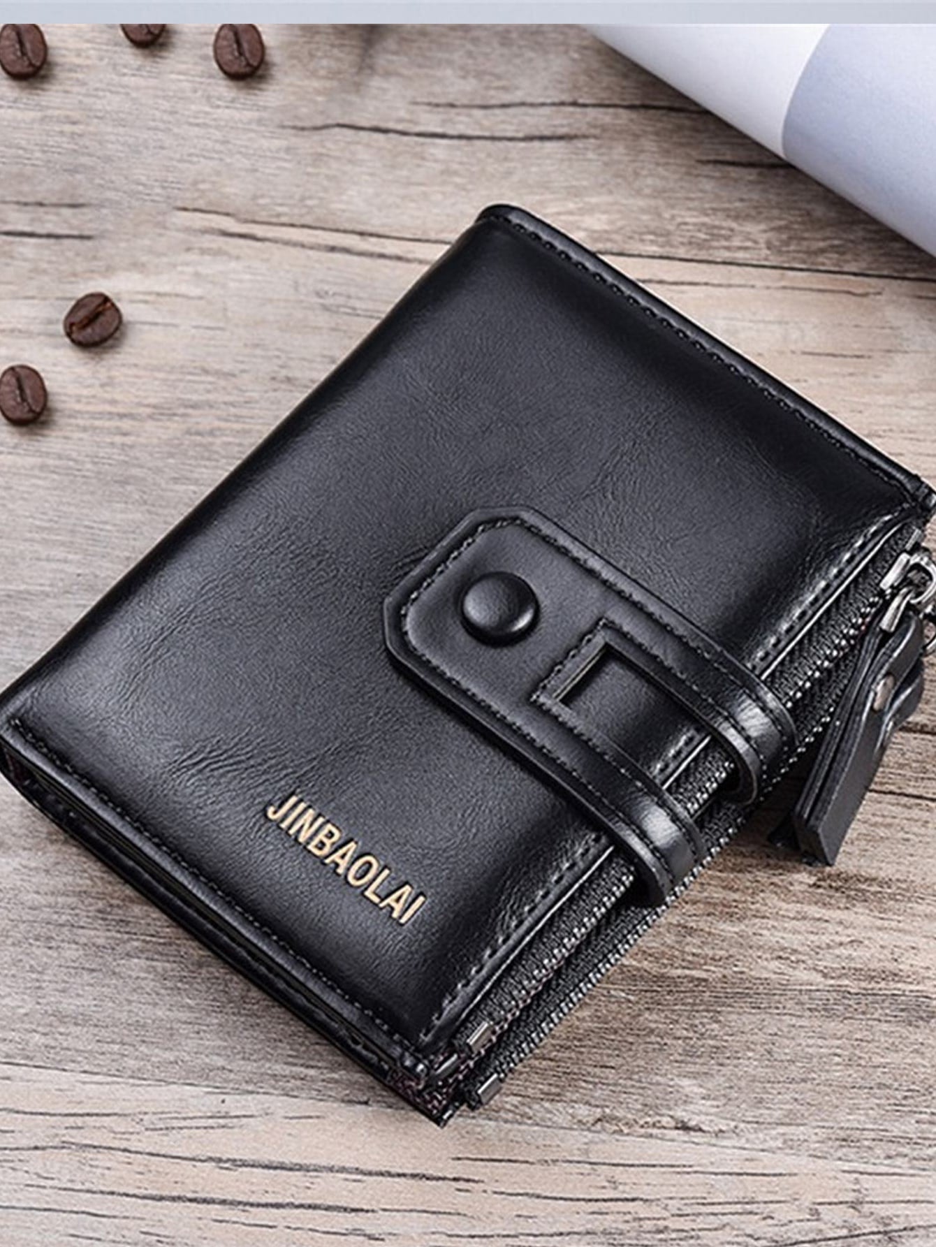 Men's Retro Wallet Multi-Function Double Zip Coin Purse Pocket Wallet Small Purse ID Window Zipper Men Wallet PU Leather Minimalist Fashion Modern Business Anniversary On Valentine Day For Birthday Gift Gift Lover Men Male Gift