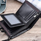 Men's Retro Wallet Multi-Function Double Zip Coin Purse Pocket Wallet Small Purse ID Window Zipper Men Wallet PU Leather Minimalist Fashion Modern Business Anniversary On Valentine Day For Birthday Gift Gift Lover Men Male Gift