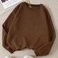 INAWLY Solid Round Neck Thermal Lined Sweatshirt,Long Sleeve Tops