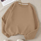 INAWLY Solid Round Neck Thermal Lined Sweatshirt,Long Sleeve Tops