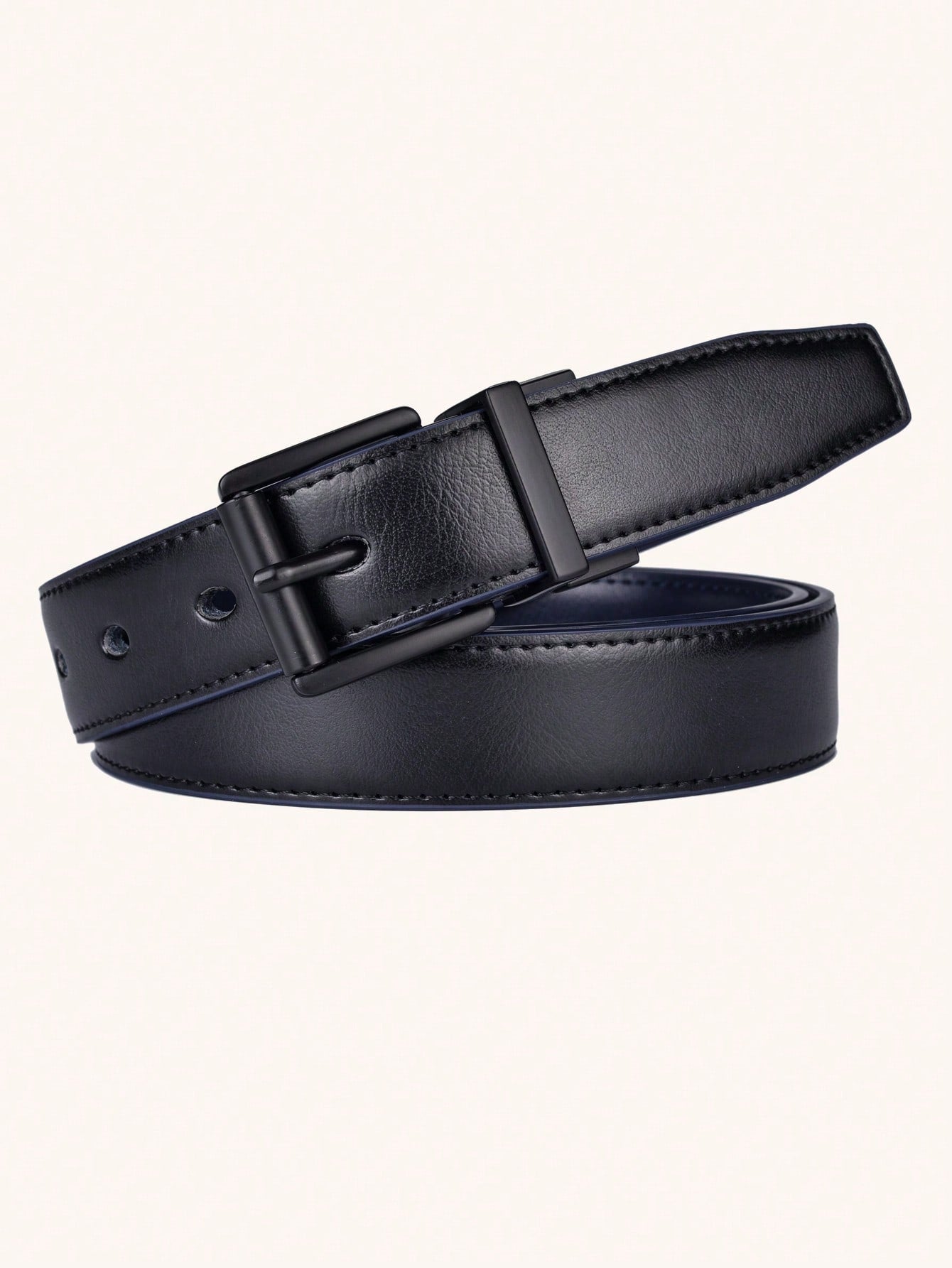 1pc Men's 2.8cm Wide Reversible Leather Belt With Rotary Buckle