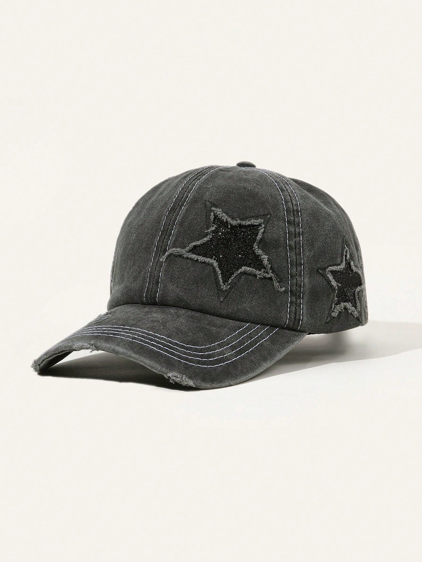 1pc Unisex Powder Scattered Five-Pointed Star Ponytail Baseball Cap For Outdoor Activities