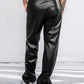 Manfinity NiteLyfe Men Slant Pocket PU Leather Pants, Fashion Slacks Pants, For Going Out, Husband, Boyfriend Gifts