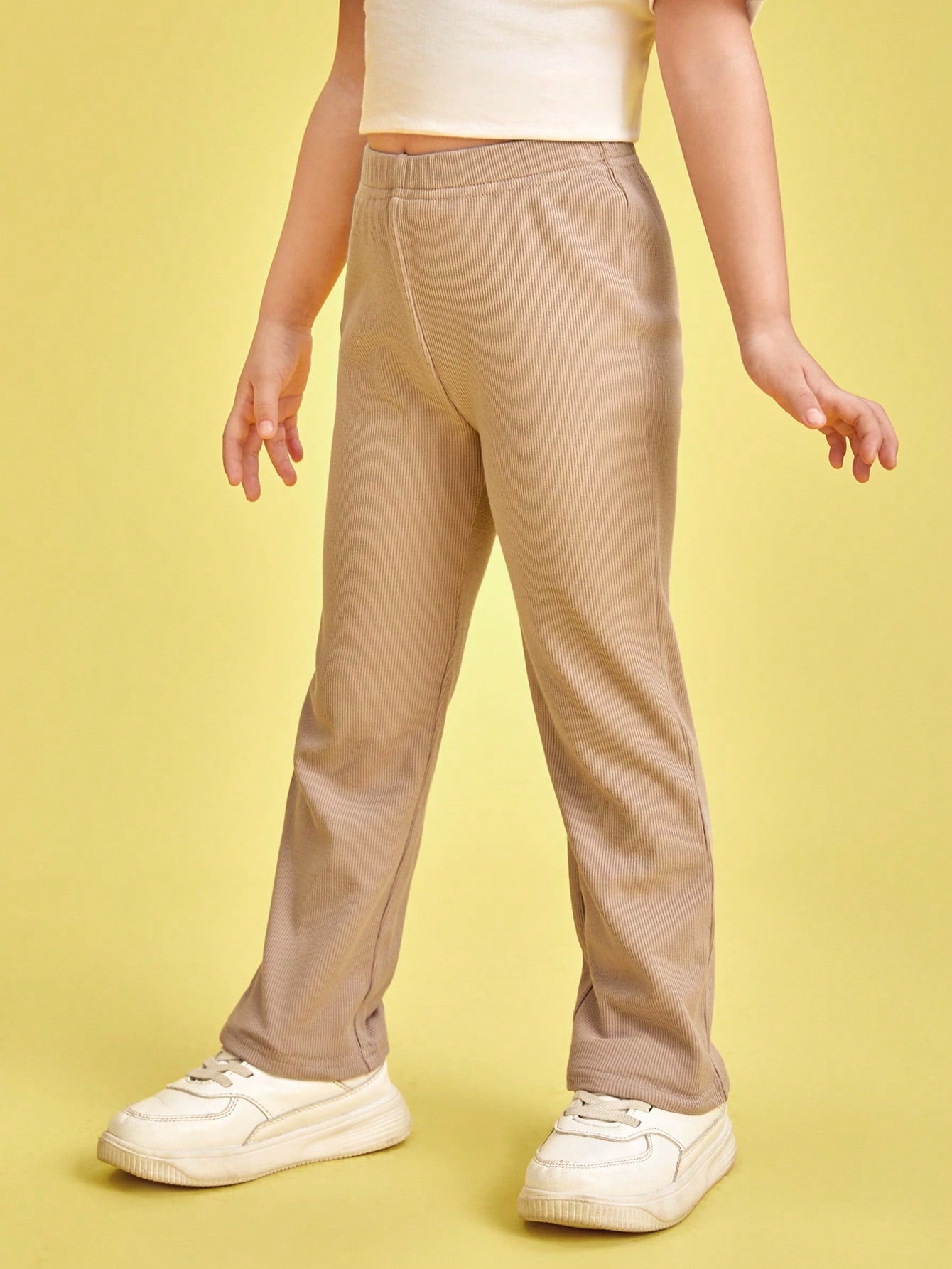 Young Girl Solid Flare Leg Pants