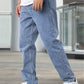 Men Slant Pocket Straight Leg Jeans