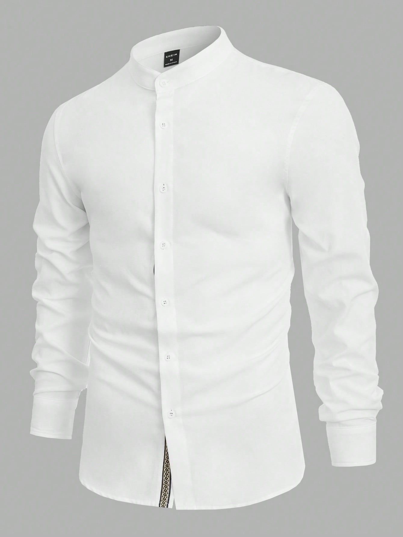 Manfinity Basics Men Cotton Solid Button Front Shirt