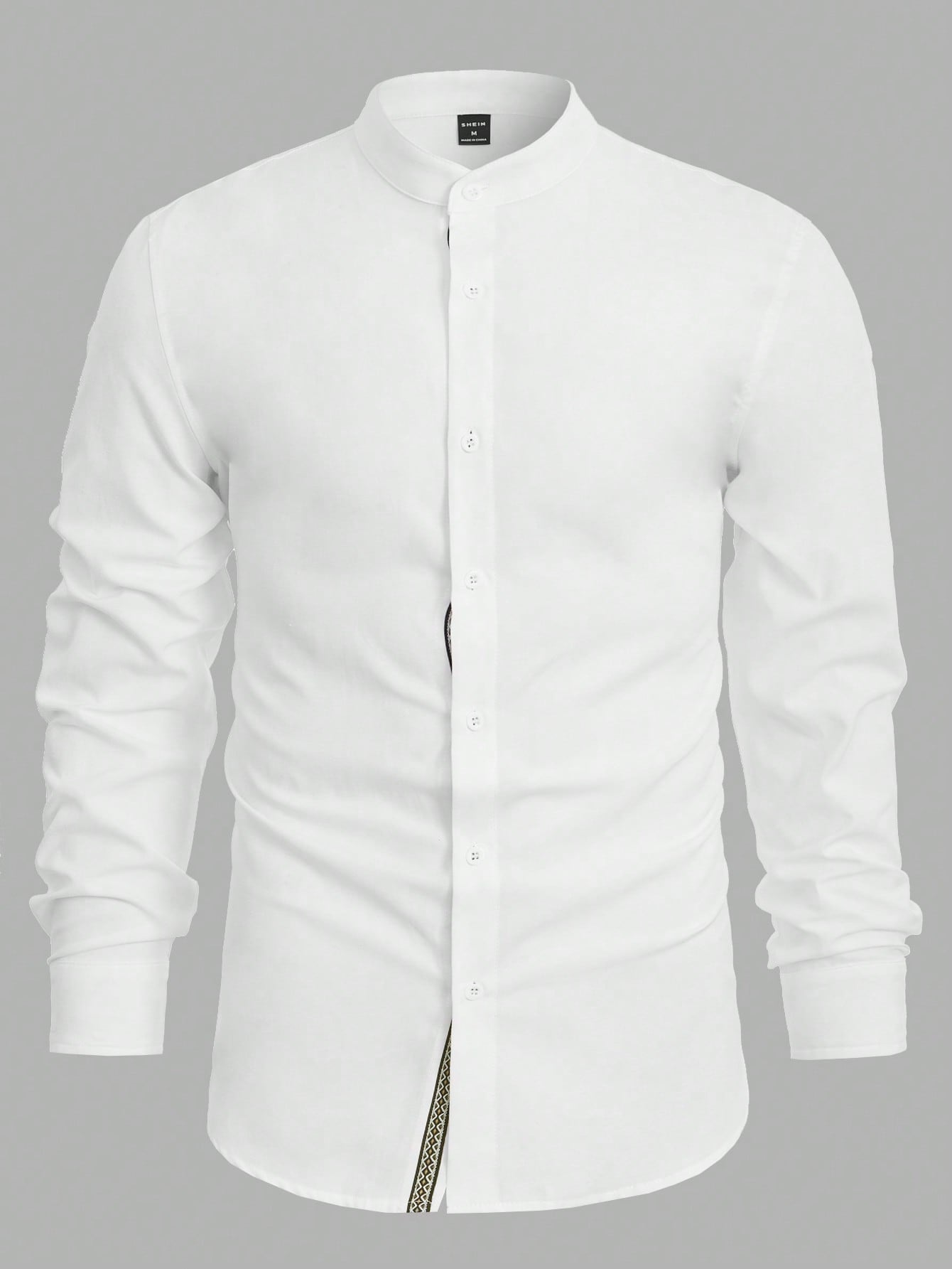 Manfinity Basics Men Cotton Solid Button Front Shirt