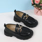 Girls Chain Decor Non Slip Flat Loafers For Outdoor