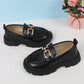 Girls Chain Decor Non Slip Flat Loafers For Outdoor