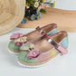 Girls Ombre Bow Decor Espadrille Mary Jane Flats For Outdoor