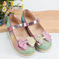 Girls Ombre Bow Decor Espadrille Mary Jane Flats For Outdoor