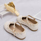 Girls Faux Pearl Decor T-strap Fashionable Mary Jane Flats For Outdoor