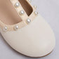 Girls Faux Pearl Decor T-strap Fashionable Mary Jane Flats For Outdoor