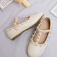 Girls Faux Pearl Decor T-strap Fashionable Mary Jane Flats For Outdoor