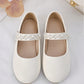 Girls Faux Pearl Decor Mary Jane Flats For Wedding Party