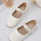 Girls Faux Pearl Decor Mary Jane Flats For Wedding Party