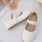 Girls Faux Pearl Decor Mary Jane Flats For Wedding Party