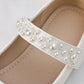 Girls Faux Pearl Decor Mary Jane Flats For Wedding Party