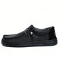 Men Minimalist Lace Up Design Loafers, Leisure Black Fabric Boat Shoes