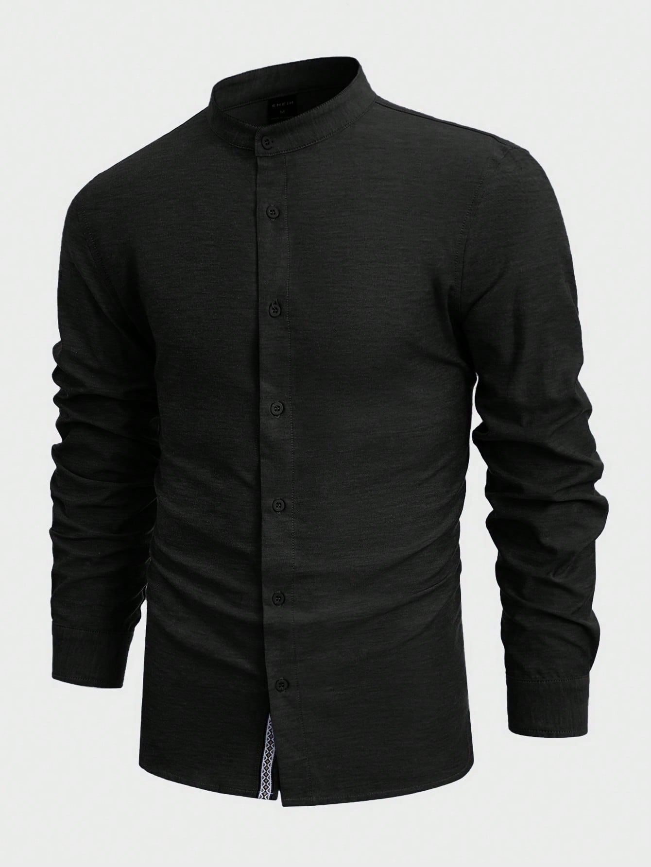 Manfinity Basics Men Cotton Solid Button Front Shirt