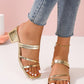 Women Metallic Chunky Heeled Sandals, Glamorous Gold Slingback Sandals