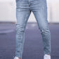 Manfinity Homme Men Cotton Ripped Slant Pocket Jeans