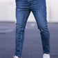 Manfinity Homme Men Cotton Ripped Slant Pocket Jeans