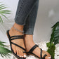 Vacation Thong Sandals For Women, Braid Detail Flat Sandals