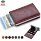 Leather Metal RFID Credit Card Holder Wallet, Father's Day/Birthday Gift