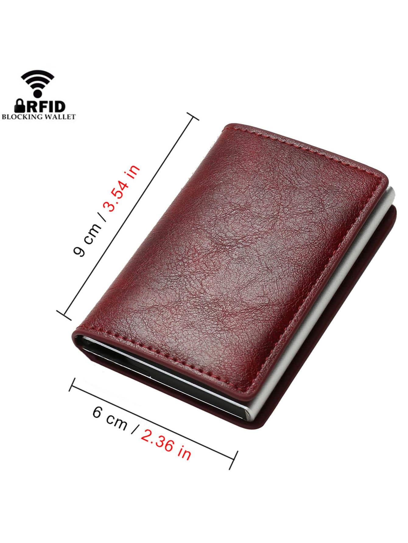 Leather Metal RFID Credit Card Holder Wallet, Father's Day/Birthday Gift