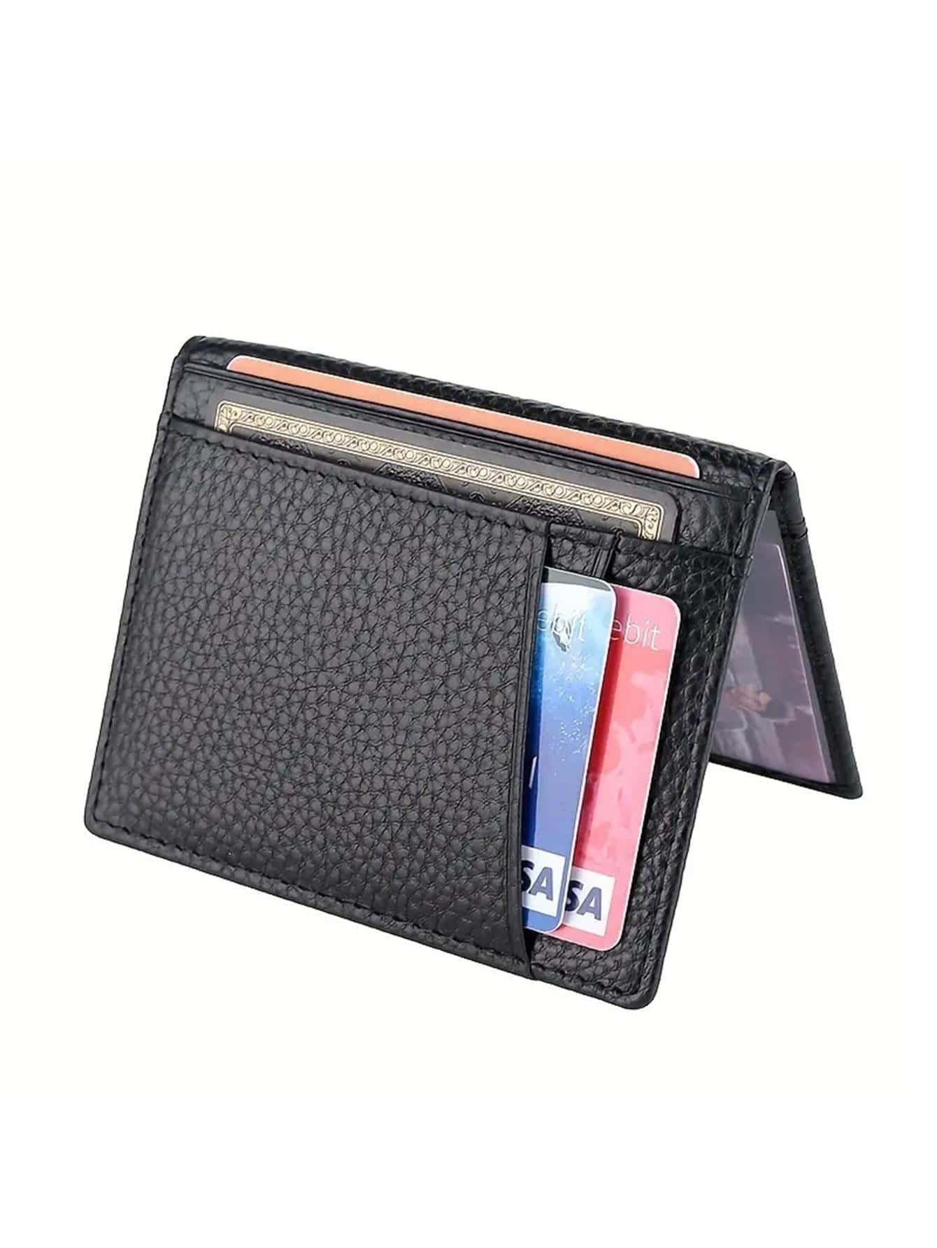 8 Card Slots Slim Genuine Leather Men Mini Credit Card Holder Wallets Purse Thin Small ID Card Holders Men Wallet