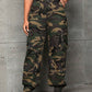 SXY Camo Print Flap Pocket Cargo Jeans