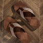 Men Striped Pattern Flip Flops, Casual Summer Fabric Slippers