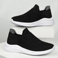 Men Ribbed Slip On Sneakers, Sport Outdoor Fabric Running Shoes