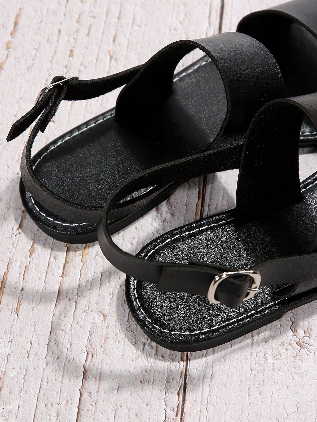 European And American Women's Plus Size Slippers New Summer Sandals, Women's Black Flat Sandals