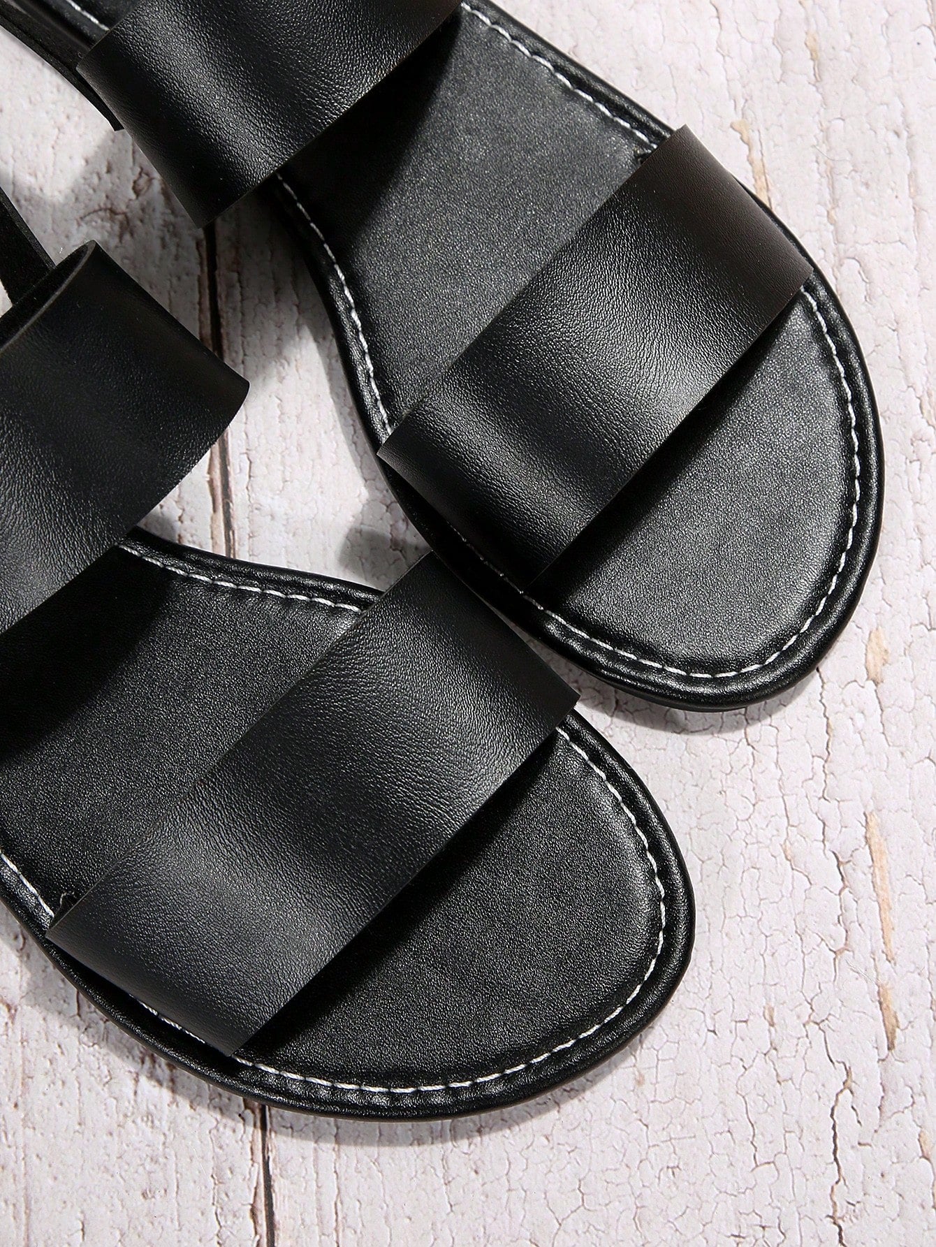 European And American Women's Plus Size Slippers New Summer Sandals, Women's Black Flat Sandals