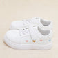 Girls Heart Embroidery Hook-and-loop Fastener Skate Shoes