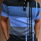 Manfinity Homme Men Work Casual Striped Print Colorblock Button Polo Shirt, Boyfriend Gift