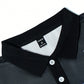 Manfinity Homme Men Work Casual Striped Print Colorblock Button Polo Shirt, Boyfriend Gift