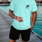 Manfinity RSRT Men T-Shirts Fit Crew Neck Short Sleeve Graphic Tee Casual Dad Summer Polyester