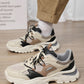 Men Lace Up Color Block Chunky Sneakers, Sporty Outdoor Sneakers